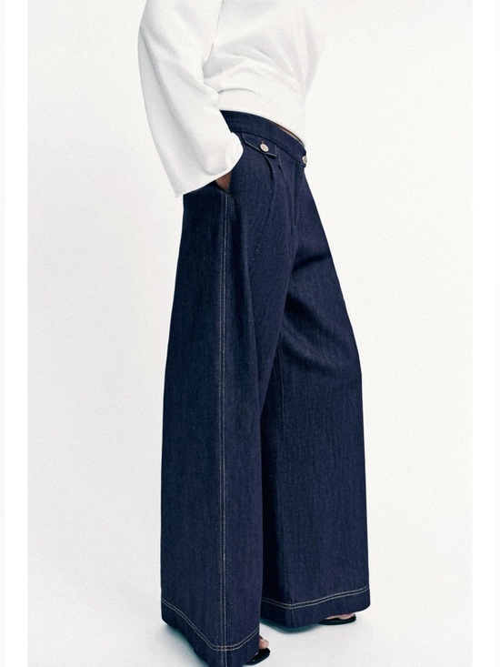 Zara Denim - Wide Leg Dark Blue Womens Jeans size 40/08. POP